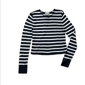 Zara Long Sleeve Striped Navy Sweater